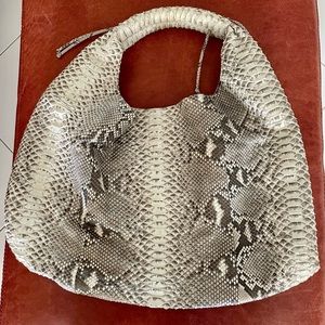 Large oversized snakeskin leather bag/